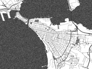 Sketchstyle Black And White Map