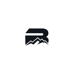 Letter B mountain logo icon flat vector design