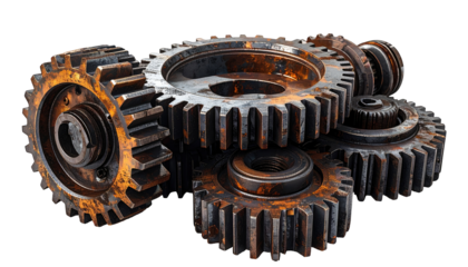 Rusty gears stacked