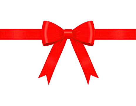 Red ribbon bow on black background (4)