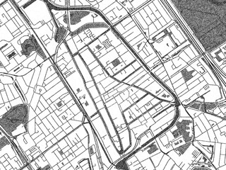 Fototapeta premium Poster-ready monochrome city map of Delft Centrum, Netherlands, with detailed streets and rivers.