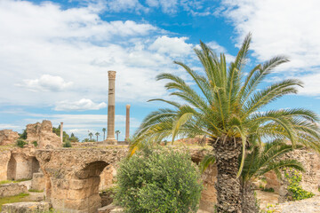 Thermes d'Antonin, site archéologique de Carthage près de Tunis, en Tunisie.	