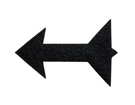Dark, textured double-headed arrow pointing left