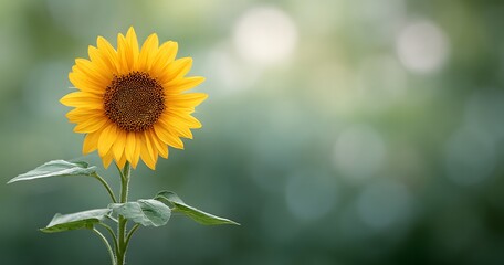 beautiful sunflower on a blurred background of nature