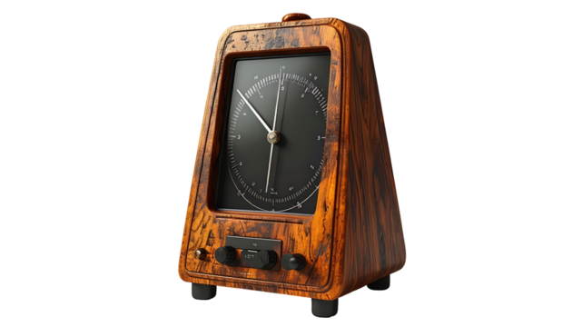 Vintage analog clock, likely a radio