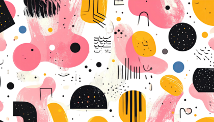 Abstract pattern of painted shapes