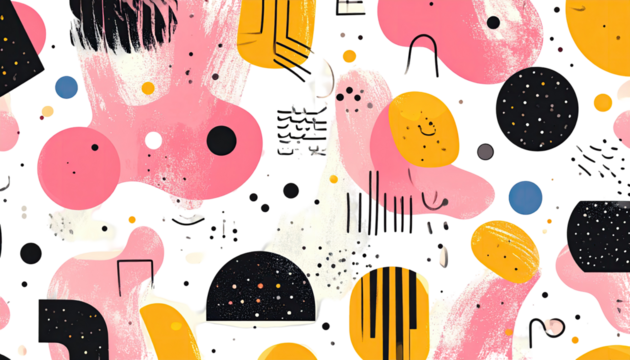 Abstract pattern of painted shapes