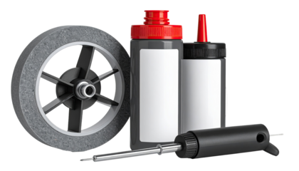 Wheel repair kit components.  3D render