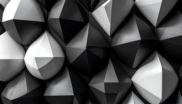 Abstract geometric shapes in black and white