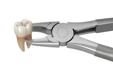 Obraz premium Tooth extraction isolated on white background