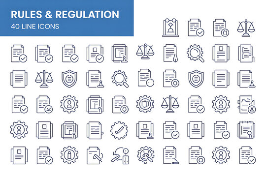 A versatile collection of flat line design icons for web, mobile, and business use