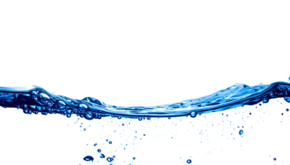 Water splashing and flowing over a dark background