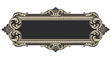 Elegant baroque ornamental frame with vintage floral details