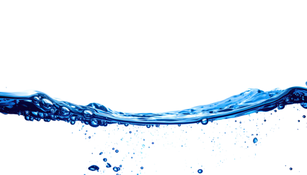 Water splashing and flowing over a dark background