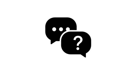 Minimalist chat icons with speech bubbles and question mark