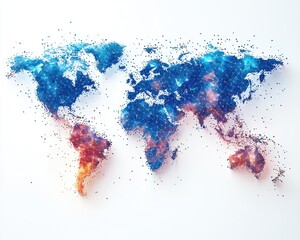 Global map, abstract, textured