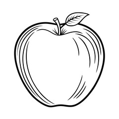 Red apple vector illustration with leaf and fresh design icon