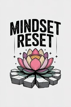 Mindset Reset: Lotus Flower on Cracked Stone Platform with Starr