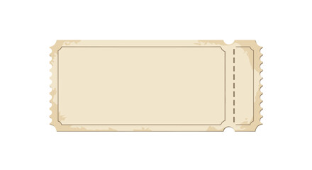 Vintage blank ticket with perforated edge and retro design