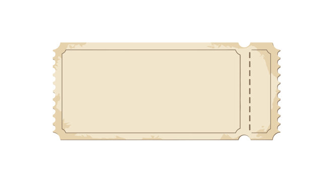 Vintage blank ticket with perforated edge and retro design