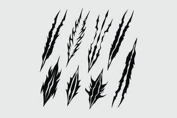 Claw Scratch Marks Vector Set &ndash; Torn Rip Slashes