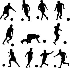 Silhouettes of soccer players...