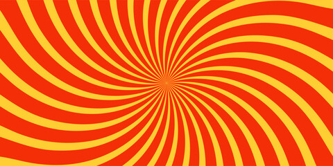 Autumn color sun rays background. Abstract orange sun rays design wallpaper. Colorful swirling lines for templates, banners, posters, flyers.