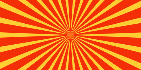 Autumn color sun rays background. Abstract orange sun rays design wallpaper. Colorful swirling lines for templates, banners, posters, flyers. Vector