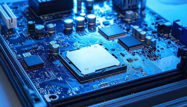 Close-up of a computer motherboard