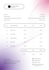 Purple And Black Invoice