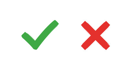 Green check mark and red cross symbols for correct and incorrect choices