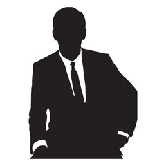 Businessman silhouette, business man, black vector silhouette