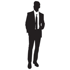 Businessman silhouette, business man, black vector silhouette
