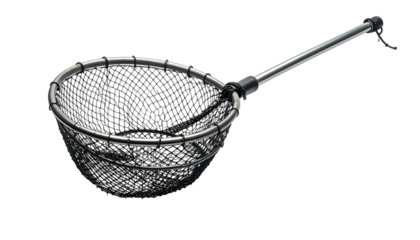 Fishing net with metal handle