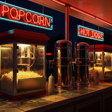  Retro Concession Stand Glows at Night