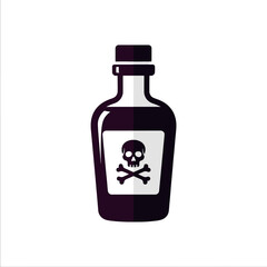 Poison Bottle Icon Skull and Crossbones Warning Symbol