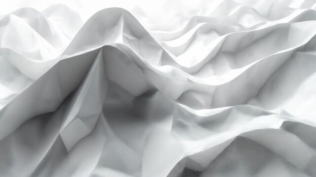 Abstract White Fabric Drape with Dynamic folds