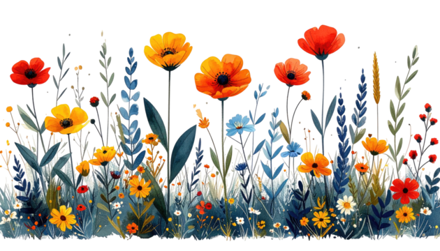Vibrant floral border design