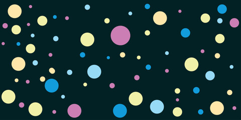 Multi colour geometric shape vector background | Modern background with circle shape| Decoration background | Cover design for children book on navy Persian indigo background