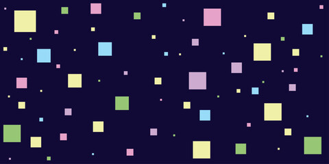 Multi colour geometric shape vector background | Modern background with square | Decoration background | Cover design for children book on navy Persian indigo background