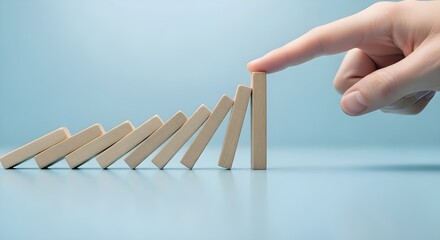 Finger Triggering Domino Effect Chain Reaction