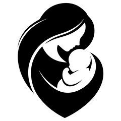 Mother and Child Silhouette - A Symbol of Love and Nurturing.