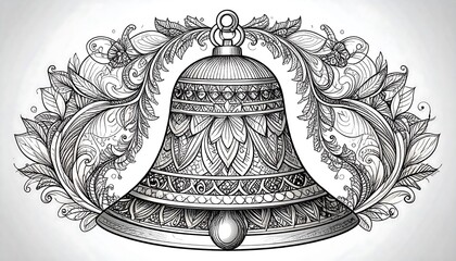Ornate bell design with floral embellishments (1)