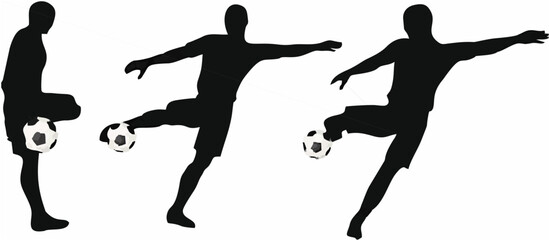 Poses of soccer players silho...