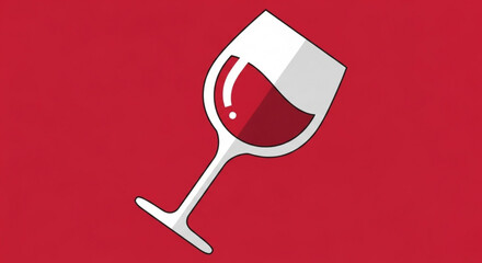 Red wine glass illustration for bar menu wine tasting event and restaurant promotion use vector graphic design