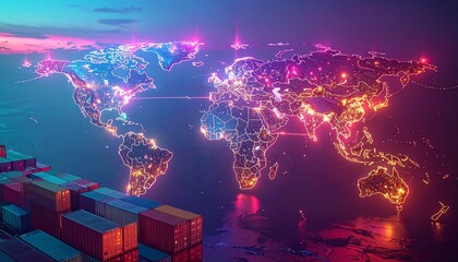 Global trade network logistics shipping international container transport
