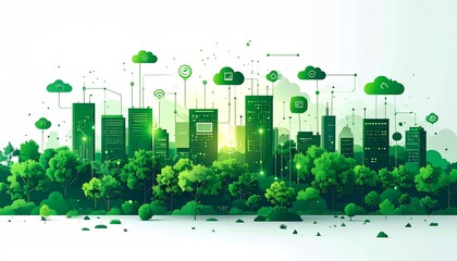 Green city technology concept for sustainable urban development future