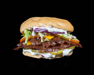 hamburger on a white background