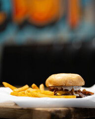 burger and fries
