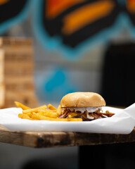 burger and fries
